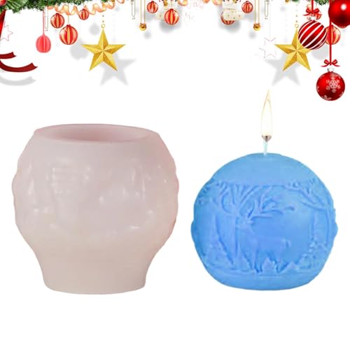 Seifenformen aus Silikon - Silikonseifenform, Weihnachtsskulptur Prägeform | Weihnachts-Silikonformen mit Kugeln, Silikonform für Kerzen, Silikonform von Whnbuij