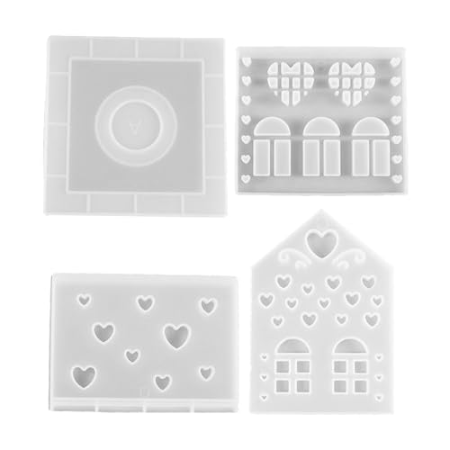 Silikonformen für Zuhause, Silikonformen Gießformen - 4 Stück Epoxidharz Haus-Kerzenformen | Kreative Harzgießformen eposs Silikonformen für Zuhause, Silikonformen Gießformen - 4 Stück Epoxidharz Haus-Kerzenformen | Kreative Harzgießformen eposs von Whnbuij