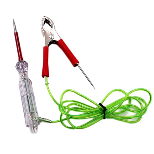 Tester Lichtstromkreise - Professioneller 6V-24V DC Kfz-Stromkreistester,6V-24V DC-Testlicht mit Schalter-Krokodilklemme und zwei scharfen, Kabeltester für PKW-LKW-Fahrzeuge von Whnbuij