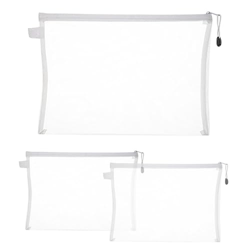 Transparente Aufbewahrungstasche – Taschen für Dokumentenhüllen, Rätsel, Dokumente – 3 zusätzliche transparente Reißverschlusstaschen, Mehrzweck-Nylon-Taschen für die Organisation von von Whnbuij
