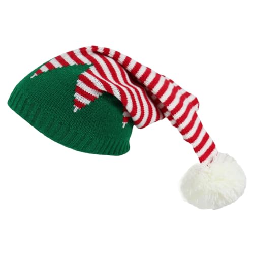 Weihnachtsmannmützen, Weihnachts-Strickmütze | Warme und elastische Weihnachtsmütze - Bequeme Strickmütze, bunte Wintermützen für Heiligabend, Treffen von Whnbuij