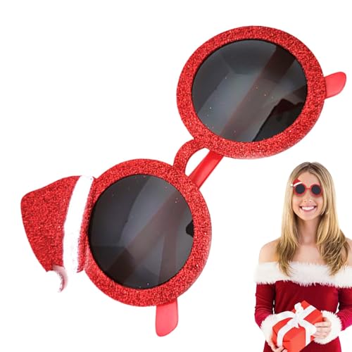 Whnbuij Festliche Weihnachtsbrille – lustige Feiertagsparty-Brillen, niedliche Foto-Requisiten, Cartoon-Weihnachtsbaum-Brille mit Rentier-Designs, Weihnachtsbrille für Feiern von Whnbuij