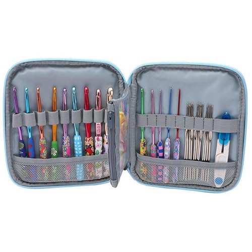 Whnbuij Häkelnadel-Set, ergonomische Häkelnadeln, Agri lange Stricknadeln, weicher Griff mit Hülle, Häkelnadel-Set, geflochtenes Garn, handgefertigtes Zubehör, für Anfänger und Liebhaber Whnbuij Häkelnadel-Set, ergonomische Häkelnadeln, Agri lange Stricknadeln, weicher Griff mit Hülle, Häkelnadel-Set, geflochtenes Garn, handgefertigtes Zubehör, für Anfänger und Liebhaber von Whnbuij