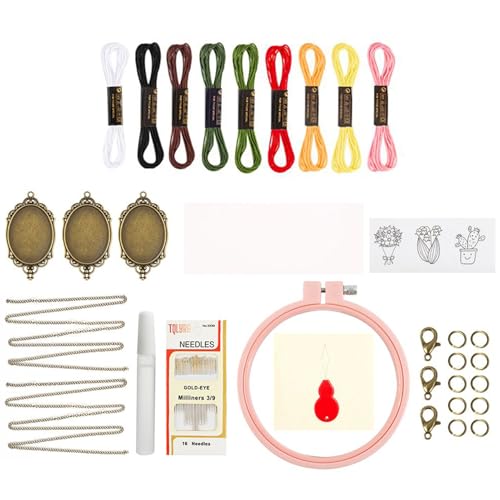 Whnbuij Handstickset, Stickset | Set mit Anhänger zum Annähen, tragbare multifunktionale Stickhalsbandwerkzeuge für die Herstellung im Innen- und Außenbereich Whnbuij Handstickset, Stickset | Set mit Anhänger zum Annähen, tragbare multifunktionale Stickhalsbandwerkzeuge für die Herstellung im Innen- und Außenbereich von Whnbuij