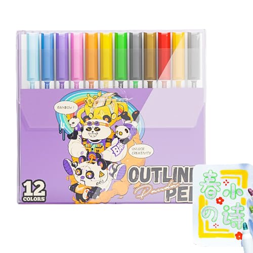 Whnbuij Konturenstifte, Konturenmarker | Glitzerstifte | Künstlerbedarf, kreative Marker zum Zeichnen von Kritzelkarten, Weihnachtskartenherstellung Whnbuij Konturenstifte, Konturenmarker | Glitzerstifte | Künstlerbedarf, kreative Marker zum Zeichnen von Kritzelkarten, Weihnachtskartenherstellung von Whnbuij