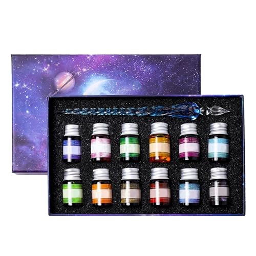 Whnbuij Kugelschreiber aus Glas, Kalligraphie-Set für Anfänger | Kalligraphie-Stifte-Set mit Kalligraphie-Spiel aus glänzendem Glas | praktischer Crista-Stift Whnbuij Kugelschreiber aus Glas, Kalligraphie-Set für Anfänger | Kalligraphie-Stifte-Set mit Kalligraphie-Spiel aus glänzendem Glas | praktischer Crista-Stift von Whnbuij