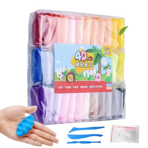 Whnbuij Lufttrocknendes Ton-Set für Mädchen, weiches Modelliermasse-Set, Kinder-Kunsthandwerk, Ton für die Herstellung von Figuren, Dekorationen und pädagogischen Modellen von Whnbuij