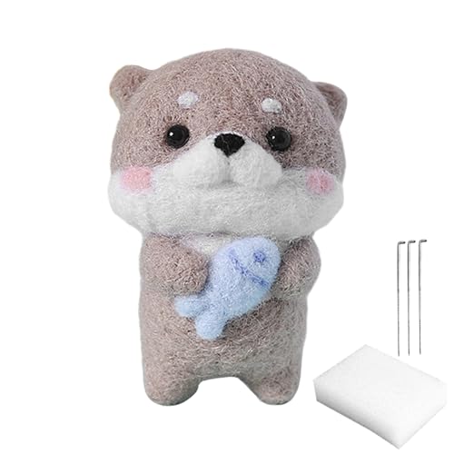 Whnbuij Nadelfilz-Set - Filznadel, Wollpaket | Bastelset für Anfänger, einfaches Nadelwoll-Kit, DIY-Projektwerkzeug, kreatives DIY-Projektwerkzeug für handgefertigte Geschenke und Dekorationen von Whnbuij