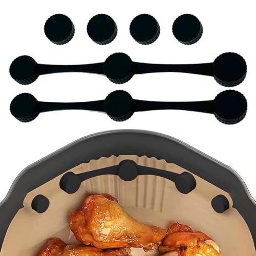 Whnbuij Silikon-Magnete für Airfryer, Magnetverschluss, Airfryer Pergamentpapier-Fixierer, sichere Fixierung, vielseitige Liner-Verschlusshalter für Familien, Liebhaber von Whnbuij