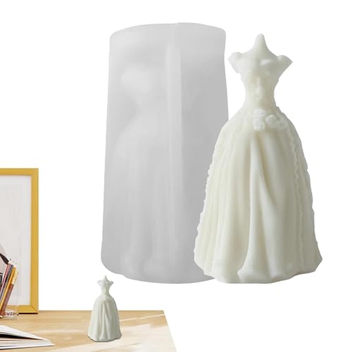 Whnbuij Silikonform für Kerzen, Hochzeitskleider, Kerzen-Silikonform, Epoxidharz-Gussformen, Hochzeitskleid, Harzgussform zur Herstellung von Ton Whnbuij Silikonform für Kerzen, Hochzeitskleider, Kerzen-Silikonform, Epoxidharz-Gussformen, Hochzeitskleid, Harzgussform zur Herstellung von Ton von Whnbuij