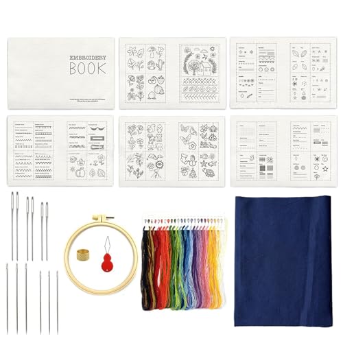 Whnbuij Stickset - Handstichset, Kreuzstich-Set | Stickhandwerkspaket - mit detaillierten Anweisungen, bunte Garnsammlung für künstlerische Erinnerung, Geschenk fürf Whnbuij Stickset - Handstichset, Kreuzstich-Set | Stickhandwerkspaket - mit detaillierten Anweisungen, bunte Garnsammlung für künstlerische Erinnerung, Geschenk fürf von Whnbuij