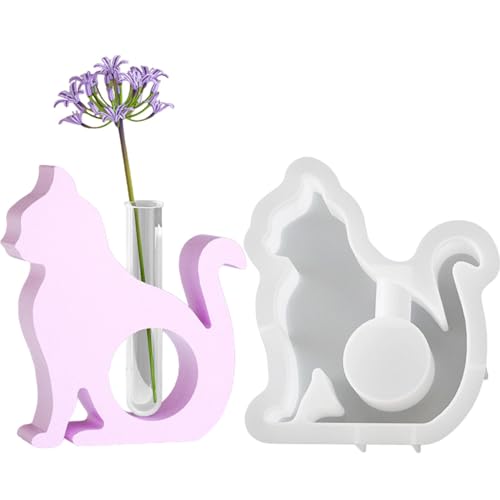 Whnbuij Vasenformen aus Silikon – Katzen-Blumenhalter-Formen, Kätzchen-Harz-Vasenform, Epoxidharz-Formen, Silikon-Vasenformen für gezielte , Konservierungsbehälter, Dekoration Whnbuij Vasenformen aus Silikon – Katzen-Blumenhalter-Formen, Kätzchen-Harz-Vasenform, Epoxidharz-Formen, Silikon-Vasenformen für gezielte , Konservierungsbehälter, Dekoration von Whnbuij