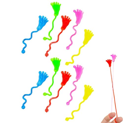 Whnbuij Weicher Gummifuß - Spielzeug klebriger Turm, Füße 10 x elastisches einziehbares Spielzeug, elastisches Gummiband zum Befüllen des Osterkörbs von Whnbuij