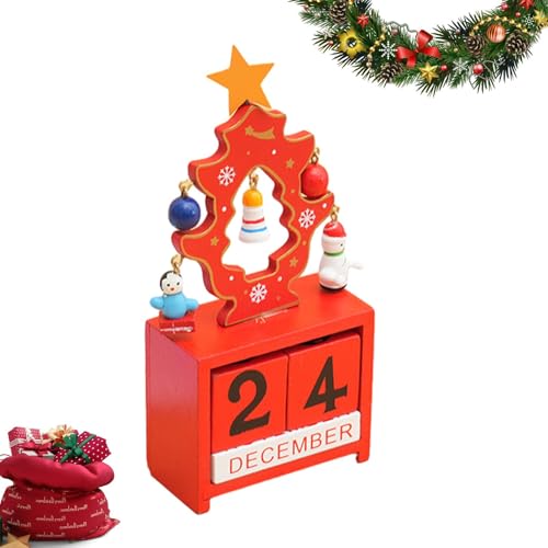 Whnbuij Weihnachts-Countdown-Kalenderblöcke, Holz-Adventskalender, stabiler Countdown-Kalender, Weihnachtsdekoration für Schrank, , Werkbank Whnbuij Weihnachts-Countdown-Kalenderblöcke, Holz-Adventskalender, stabiler Countdown-Kalender, Weihnachtsdekoration für Schrank, , Werkbank von Whnbuij