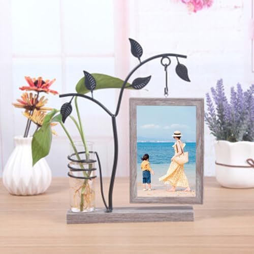 Bilderrahmen 10x15 cm Graues Holz für 2 Fotos Tischdisplay, Drehbarer Fotorahmen MDF & Metall Vertikal Doppelseitig Collage Bilderrahmen Glas Rechteckig Geeignet für den Einsatz in Büros und Wohnungen Bilderrahmen 10x15 cm Graues Holz für 2 Fotos Tischdisplay, Drehbarer Fotorahmen MDF & Metall Vertikal Doppelseitig Collage Bilderrahmen Glas Rechteckig Geeignet für den Einsatz in Büros und Wohnungen von Whoiy