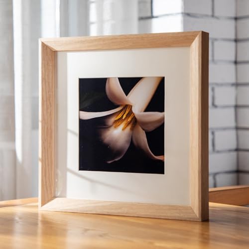 Whoiy Bilderrahmen 45x45 Holz Quadratisch Fotorahmen Familie Freund Hochzeit Geschenke, Vertikal & Horizontal für Wandbehang von Whoiy