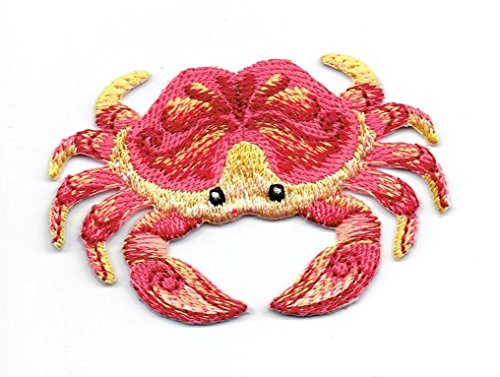 Bestickter Aufnäher zum Aufbügeln, Motiv: Rote Krabbe, tropische Krebstiere Bestickter Aufnäher zum Aufbügeln, Motiv: Rote Krabbe, tropische Krebstiere von Wholesale Applique