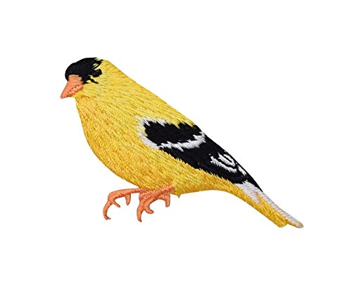 Gelber Finkenvogel – Goldfinken – bestickter Aufnäher zum Aufbügeln von Wholesale Applique