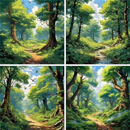 Whoonng Diamond Painting Wald, 15x15cm/6x6inch 4 Pack DIY 5D Diamant Painting Erwachsene, Baum Diamant Painting Bilder Kinder Diamant Malerei, für Zimmer Deko, Mädchen Geschenke Whoonng Diamond Painting Wald, 15x15cm/6x6inch 4 Pack DIY 5D Diamant Painting Erwachsene, Baum Diamant Painting Bilder Kinder Diamant Malerei, für Zimmer Deko, Mädchen Geschenke von Whoonng