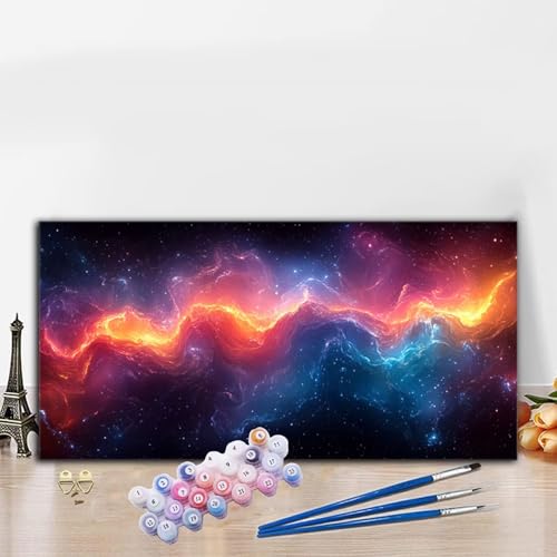 Malen Nach Zahlen Abstrakt, Malen Nach Zahlen Erwachsene Farbe Paint by Numbers Handgemalt Ölgemälde Kit für Anfänger mit Pinseln und Acrylfarben, Deko Wohnzimmer, Geschenke für Frauen 40x90CM G8-825 von Whoonng