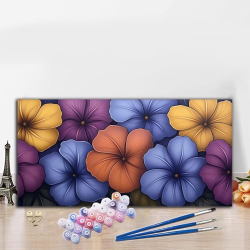 Malen Nach Zahlen Anlage, Malen Nach Zahlen Erwachsene Gänseblümchen Paint by Numbers Handgemalt Ölgemälde Kit für Anfänger mit Pinseln und Acrylfarben, Halloween Wand Deko Wohnzimmer 40x70cm G8-571 von Whoonng