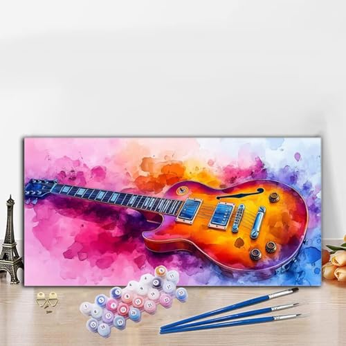 Malen Nach Zahlen Bunt, Malen Nach Zahlen Erwachsene Gitarre Paint by Numbers Handgemalt Ölgemälde Kit für Anfänger mit Pinseln und Acrylfarben, Deko Wohnzimmer, Geschenke für Frauen 40x90cm G8-649 Malen Nach Zahlen Bunt, Malen Nach Zahlen Erwachsene Gitarre Paint by Numbers Handgemalt Ölgemälde Kit für Anfänger mit Pinseln und Acrylfarben, Deko Wohnzimmer, Geschenke für Frauen 40x90cm G8-649 von Whoonng