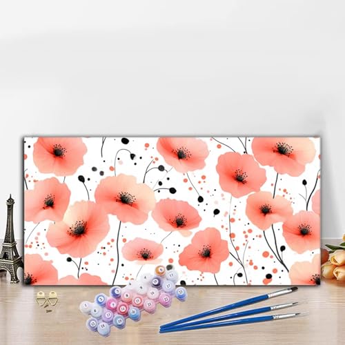 Malen Nach Zahlen Einfachheit, Malen Nach Zahlen Erwachsene Blume Paint by Numbers Handgemalt Ölgemälde Kit für Anfänger mit Pinseln und Acrylfarben,Deko Wohnzimmer,Geschenke für Frauen 40x70cm G8-847 von Whoonng