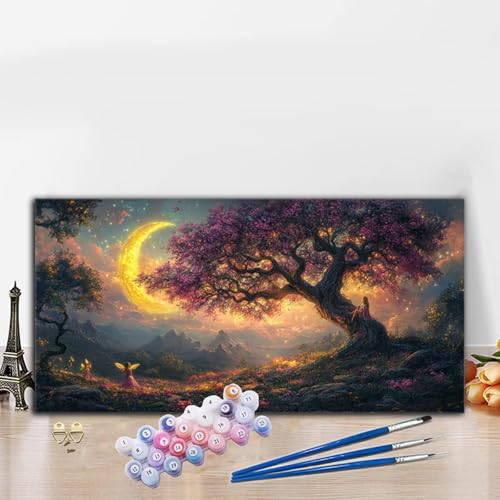 Malen Nach Zahlen Erwachsene Baum Malen Nach Zahlen XXL 90x180 cm Paint by Numbers Weihnachten Bild DIY Set Erwachsene Basteln, Adults Kreativ Set für Zimmer Deko, Herbstdeko, Weihnachtsdeko G8-866 von Whoonng
