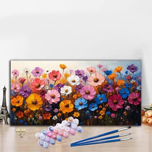Malen Nach Zahlen Erwachsene Blume Malen Nach Zahlen XXL 50x100CM Paint by Numbers Bunt Bild DIY Set Erwachsene Basteln, Adults Kreativ Set für Deko Schlafzimmer, Herbstdeko, Weihnachtsdeko G8-636 von Whoonng