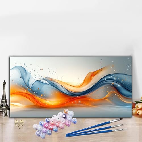 Malen Nach Zahlen Erwachsene Einfachheit Malen Nach Zahlen XXL 70x140CM Paint by Numbers Streifen Bild DIY Set Erwachsene Basteln, Adults Kreativ Set für Zimmer Deko, Herbstdeko, Weihnachtsdeko G8-534 von Whoonng
