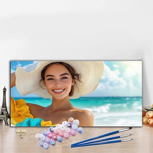 Malen Nach Zahlen Erwachsene Frau Malen Nach Zahlen XXL 40x90CM Paint by Numbers Modern Bild DIY Set Erwachsene Basteln, Adults Kreativ Set für Deko Schlafzimmer, Herbstdeko, Weihnachtsdeko G8-870 von Whoonng
