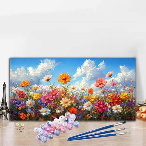 Malen Nach Zahlen Erwachsene Frühling Malen Nach Zahlen XXL 40x90CM Paint by Numbers Natur Bild DIY Set Erwachsene Basteln, Adults Kreativ Set für Deko Schlafzimmer, Herbstdeko, Weihnachtsdeko G8-960 von Whoonng