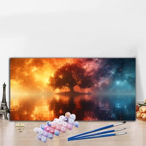 Malen Nach Zahlen Erwachsene Halloween Malen Nach Zahlen XXL 90x180cm Paint by Numbers Baum Bild DIY Set Erwachsene Basteln, Adults Kreativ Set für Zimmer Deko, Herbstdeko, Weihnachtsdeko G8-544 von Whoonng
