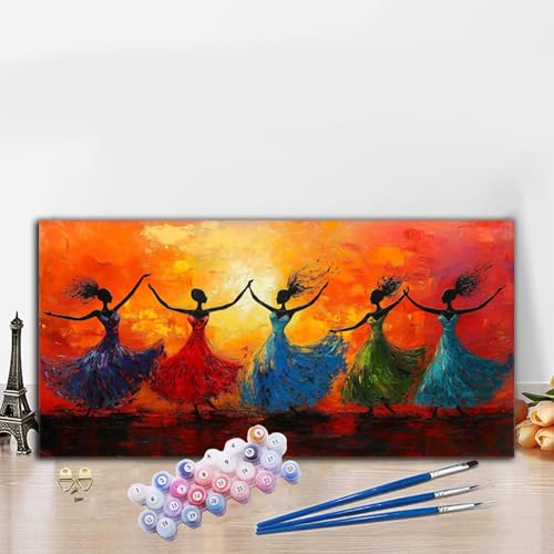 Malen Nach Zahlen Erwachsene Nordeuropa Malen Nach Zahlen XXL 40x90CM Paint by Numbers Frau Bild DIY Set Erwachsene Basteln, Adults Kreativ Set für Zimmer Deko, Herbstdeko, Weihnachtsdeko G8-996 von Whoonng