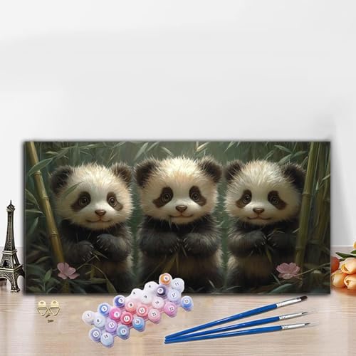 Malen Nach Zahlen Erwachsene Panda Malen Nach Zahlen XXL 30x60CM Paint by Numbers Bambus Bild DIY Set Erwachsene Basteln, Adults Kreativ Set für Deko Schlafzimmer, Herbstdeko, Weihnachtsdeko G8-834 von Whoonng