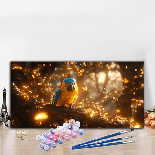Malen Nach Zahlen Erwachsene Papagei Malen Nach Zahlen XXL 100x200CM Paint by Numbers Wald Bild DIY Set Erwachsene Basteln, Adults Kreativ Set für Deko Schlafzimmer, Herbstdeko, Weihnachtsdeko G8-858 von Whoonng