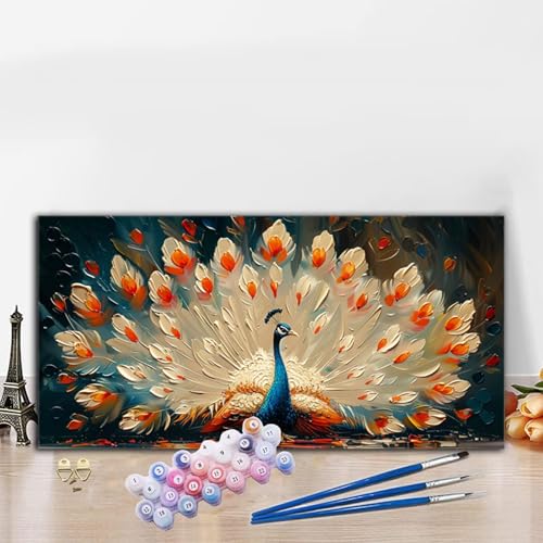 Malen Nach Zahlen Erwachsene Phönix Malen Nach Zahlen XXL 40x70 cm Paint by Numbers Karikatur Bild DIY Set Erwachsene Basteln, Adults Kreativ Set für Zimmer Deko, Herbstdeko, Weihnachtsdeko G8-572 von Whoonng