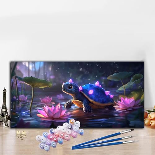 Malen Nach Zahlen Erwachsene Schildkröte Malen Nach Zahlen XXL 90x180CM Paint by Numbers Tier Bild DIY Set Erwachsene Basteln, Adults Kreativ Set für Zimmer Deko, Herbstdeko, Weihnachtsdeko G8-642 von Whoonng