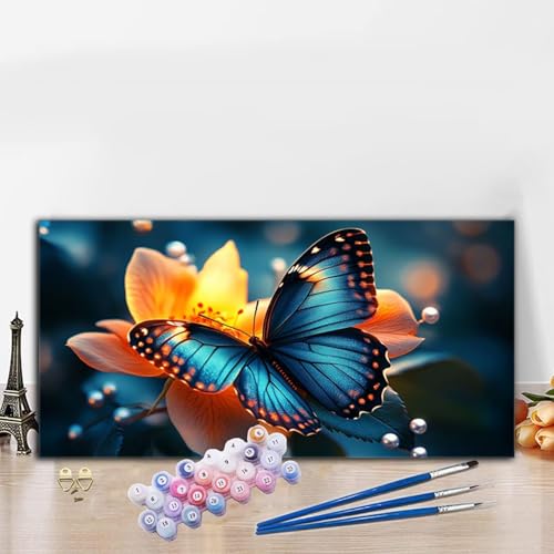 Malen Nach Zahlen Erwachsene Schmetterling Malen Nach Zahlen XXL 80x160CM Paint by Numbers Anlage Bild DIY Set Erwachsene Basteln, Adults Kreativ Set für Zimmer Deko, Herbstdeko, Weihnachtsdeko G8-804 von Whoonng
