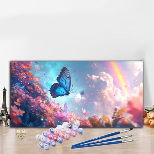 Malen Nach Zahlen Erwachsene Schmetterling Malen Nach Zahlen XXL 90x180cm Paint by Numbers Anlage Bild DIY Set Erwachsene Basteln, Adults Kreativ Set für Zimmer Deko, Herbstdeko, Weihnachtsdeko G8-538 von Whoonng