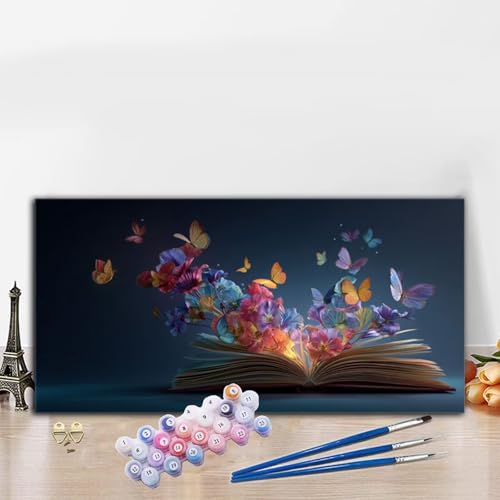 Malen Nach Zahlen Erwachsene Schmetterling Malen Nach Zahlen XXL 90x180cm Paint by Numbers Buch Bild DIY Set Erwachsene Basteln, Adults Kreativ Set für Zimmer Deko, Herbstdeko, Weihnachtsdeko G8-526 von Whoonng