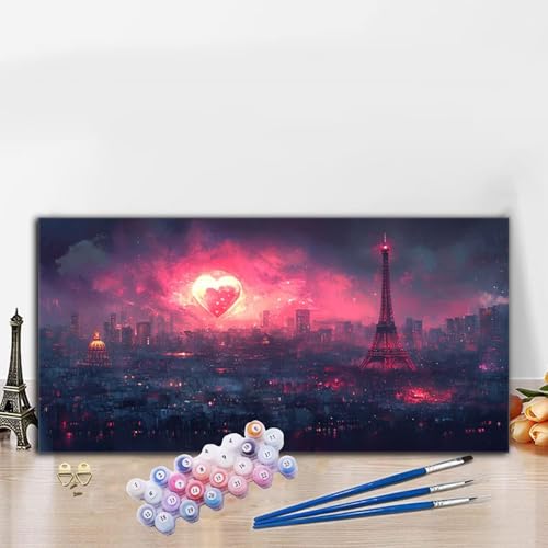 Malen Nach Zahlen Erwachsene Turm Malen Nach Zahlen XXL 80x160CM Paint by Numbers Stadt Bild DIY Set Erwachsene Basteln, Adults Kreativ Set für Deko Schlafzimmer, Herbstdeko, Weihnachtsdeko G8-558 von Whoonng