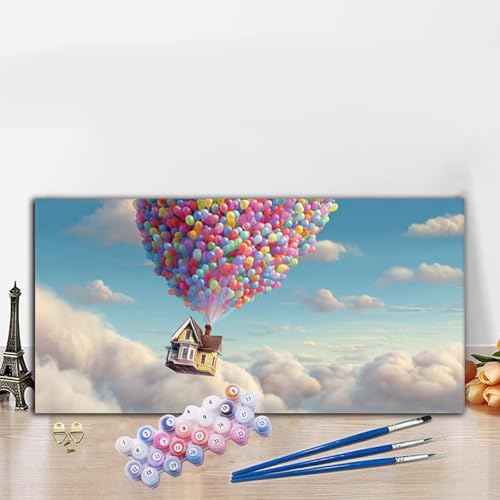 Malen Nach Zahlen Erwachsene Wolke Malen Nach Zahlen XXL 80x160 cm Paint by Numbers Heißluftballon Bild DIY Set Erwachsene Basteln, Adults Kreativ Set für Zimmer Deko,Herbstdeko,Weihnachtsdeko G8-656 von Whoonng