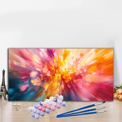 Malen Nach Zahlen Farbe, Malen Nach Zahlen Erwachsene Abstrakt Paint by Numbers Handgemalt Ölgemälde Kit für Anfänger mit Pinseln und Acrylfarben, Deko Wohnzimmer,Geschenke für Frauen 50x100 cm G8-995 von Whoonng