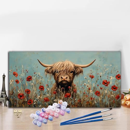 Malen Nach Zahlen Gras, Malen Nach Zahlen Erwachsene Hochlandrinder Paint by Numbers Handgemalt Ölgemälde Kit für Anfänger mit Pinseln und Acrylfarben, Deko Wohnzimmer, Geschenke 70x140 cm G8-317 Malen Nach Zahlen Gras, Malen Nach Zahlen Erwachsene Hochlandrinder Paint by Numbers Handgemalt Ölgemälde Kit für Anfänger mit Pinseln und Acrylfarben, Deko Wohnzimmer, Geschenke 70x140 cm G8-317 von Whoonng