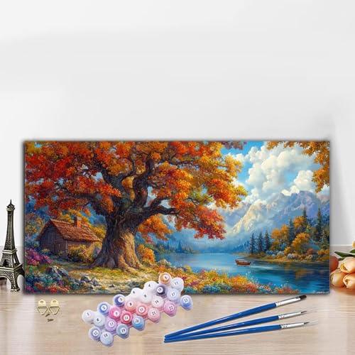 Malen Nach Zahlen Herbst, Malen Nach Zahlen Erwachsene Baum Paint by Numbers Handgemalt Ölgemälde Kit für Anfänger mit Pinseln und Acrylfarben, Deko Wohnzimmer, Geschenke für Frauen 60x120CM G8-987 Malen Nach Zahlen Herbst, Malen Nach Zahlen Erwachsene Baum Paint by Numbers Handgemalt Ölgemälde Kit für Anfänger mit Pinseln und Acrylfarben, Deko Wohnzimmer, Geschenke für Frauen 60x120CM G8-987 von Whoonng