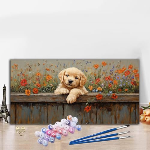 Malen Nach Zahlen Hund, Malen Nach Zahlen Erwachsene Herbst Paint by Numbers Handgemalt Ölgemälde Kit für Anfänger mit Pinseln und Acrylfarben,Halloween Deko Wohnzimmer,Frauen Geschenke 40x70cm G8-655 Malen Nach Zahlen Hund, Malen Nach Zahlen Erwachsene Herbst Paint by Numbers Handgemalt Ölgemälde Kit für Anfänger mit Pinseln und Acrylfarben,Halloween Deko Wohnzimmer,Frauen Geschenke 40x70cm G8-655 von Whoonng