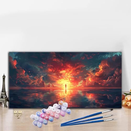 Malen Nach Zahlen Mann, Malen Nach Zahlen Erwachsene Feuerwolke Paint by Numbers Handgemalt Ölgemälde Kit für Anfänger mit Pinseln und Acrylfarben, Deko Wohnzimmer,Geschenke für Frauen 50x100cm G8-673 Malen Nach Zahlen Mann, Malen Nach Zahlen Erwachsene Feuerwolke Paint by Numbers Handgemalt Ölgemälde Kit für Anfänger mit Pinseln und Acrylfarben, Deko Wohnzimmer,Geschenke für Frauen 50x100cm G8-673 von Whoonng