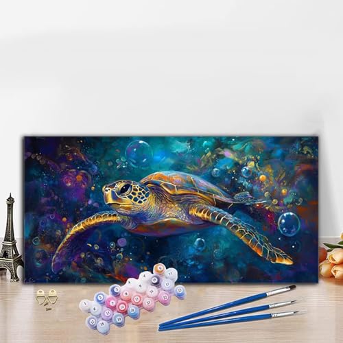 Malen Nach Zahlen Meeresschildkröten, Malen Nach Zahlen Erwachsene Niedlich Paint by Numbers Handgemalt Ölgemälde Kit für Anfänger mit Pinseln und Acrylfarben, Deko Wohnzimmer, Geschenke 80x160CM G8-3 Malen Nach Zahlen Meeresschildkröten, Malen Nach Zahlen Erwachsene Niedlich Paint by Numbers Handgemalt Ölgemälde Kit für Anfänger mit Pinseln und Acrylfarben, Deko Wohnzimmer, Geschenke 80x160CM G8-3 von Whoonng