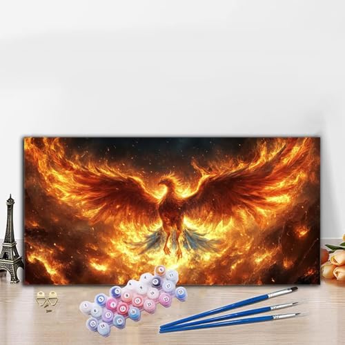 Malen Nach Zahlen Phönix, Malen Nach Zahlen Erwachsene Abstrakt Paint by Numbers Handgemalt Ölgemälde Kit für Anfänger mit Pinseln und Acrylfarben, Deko Wohnzimmer,Geschenke für Frauen 30x60 cm G8-665 Malen Nach Zahlen Phönix, Malen Nach Zahlen Erwachsene Abstrakt Paint by Numbers Handgemalt Ölgemälde Kit für Anfänger mit Pinseln und Acrylfarben, Deko Wohnzimmer,Geschenke für Frauen 30x60 cm G8-665 von Whoonng